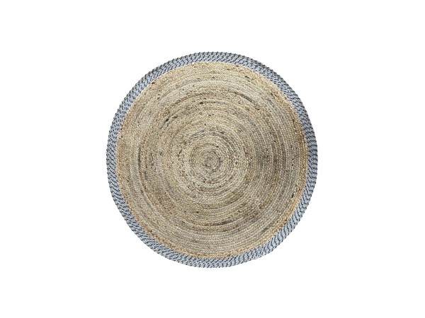 INES ΧΑΛΑΚΙ ΣΤΡΟΓΓΥΛΟ 120x120cm ΒΑΜΒΑΚΙ ΦΥΣΙΚΟ ΓΚΡΙ ΓΙΟΥΤΑ