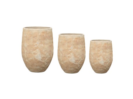 PORTER ΓΛΑΣΤΡΑ SET 3ΤΜΧ 42x42x58cm ΚΕΡΑΜΙΚΟ ΜΠΕΖ