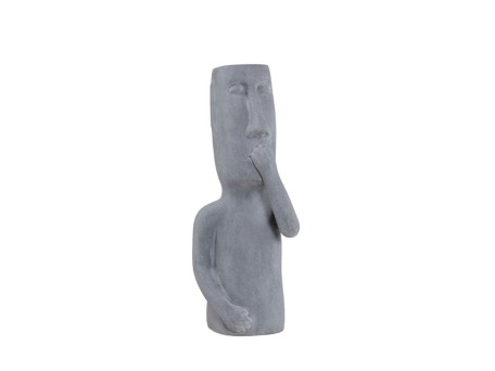 PERU MAN MOUTH ΔΙΑΚΟΣΜΗΤΙΚΗ ΦΙΓΟΥΡΑ 21x20x51cm ΤΕΧΝΗΤΗ ΠΕΤΡΑ ΓΚΡΙ