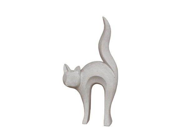 CAT STATUE ΔΙΑΚΟΣΜΗΤΙΚΗ ΓΑΤΑ 31x15x62cm ΤΕΧΝΗΤΗ ΠΕΤΡΑ ΓΚΡΙ ΑΝΟΙΧΤΟ