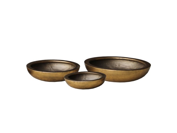 CALIX ΜΠΩΛ SET 3ΤΜΧ 54x54x13cm ΤΕΧΝΗΤΗ ΠΕΤΡΑ ΧΡΥΣΟ
