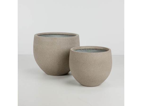 SCILLA ΓΛΑΣΤΡΑ SET 2ΤΜΧ 40x40x34cm ΤΣΙΜΕΝΤΟ ΚΑΦΕ ΑΝΟΙΧΤΟ