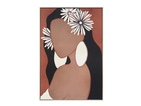 BELEZA SAGRADA ΠΙΝΑΚΑΣ ΔΙΑΚΟΣΜΗΣΗΣ ΜΕ ΚΟΡΝΙΖΑ 80x120x4cm ΚΑΜΒΑΣ ΠΟΛΥΧΡΩΜΟ ΞΥΛΟ ΦΥΣΙΚΟ