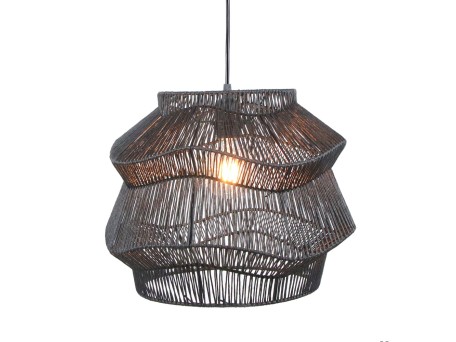 ZANZIBAR B ΦΩΤΙΣΤΙΚΟ ΟΡΟΦΗΣ 36x36x30cm ΜΕΤΑΛΛΟ ΜΑΥΡΟ ΣΧΟΙΝΙ