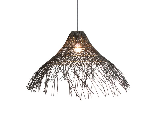 MEDUSE ΦΩΤΙΣΤΙΚΟ ΟΡΟΦΗΣ 75x75x26cm ΜΕΤΑΛΛΟ ΜΑΥΡΟ RATTAN