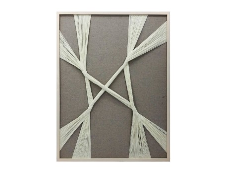 MADE OF ART ΠΙΝΑΚΑΣ ΔΙΑΚΟΣΜΗΣΗΣ 60x80x3cm ΞΥΛΟ ΓΚΡΙ ΛΕΥΚΟ ΝΗΜΑ ΛΕΥΚΟ