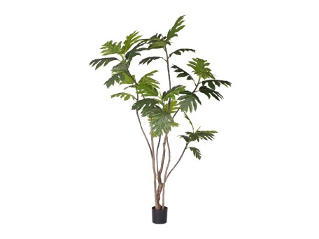 BREADFRUIT TREE ΔΕΝΤΡΟ ΤΕΧΝΗΤΟ ΣΕ ΓΛΑΣΤΡΑ 240cm PE ΠΡΑΣΙΝΟ ΜΕΤΑΞΩΤΟ ΥΦΑΣΜΑ