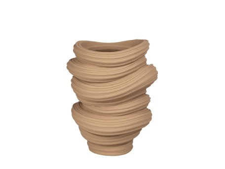 IRREGULAR ΒΑΖΟ 27x25x33cm POLYRESIN ΜΠΕΖ