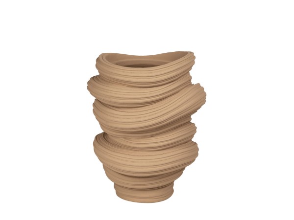 IRREGULAR ΒΑΖΟ 27x25x33cm POLYRESIN ΜΠΕΖ