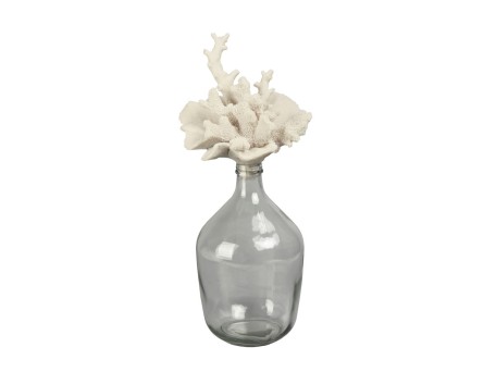 CORALLI ΜΠΟΥΚΑΛΑ ΜΕ ΚΑΠΑΚΙ 27x24x65cm ΓΥΑΛΙ ΔΙΑΦΑΝΟ ΜΠΕΖ POLYRESIN