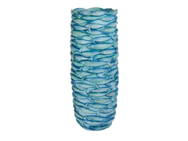 OCEAN ΒΑΖΟ 29x28x73cm POLYRESIN ΜΠΛΕ