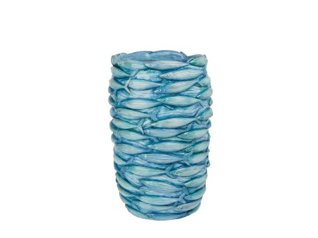 OCEAN ΒΑΖΟ 29x28x45cm POLYRESIN ΜΠΛΕ