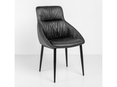 TOSCA ΚΑΡΕΚΛΑ ΓΚΡΙ ΜΑΥΡΟ ΜΑΤ 61.5x58x91cm