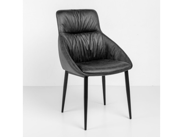 TOSCA ΚΑΡΕΚΛΑ ΓΚΡΙ ΜΑΥΡΟ ΜΑΤ 61.5x58x91cm
