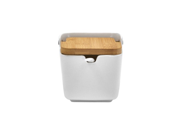 CURVE ΔΟΧΕΙΟ ΑΠΟΘΗΚΕΥΣΗΣ ΜΕ ΚΑΠΑΚΙ 10x10x9cm ΠΟΡΣΕΛΑΝΗ ΛΕΥΚΟ ΦΥΣΙΚΟ BAMBOO