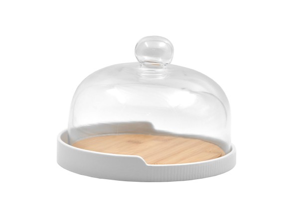 FLEURS ΚΟΥΠ ΜΕ ΚΑΠΑΚΙ 21x21x16.5cm ΠΟΡΣΕΛΑΝΗ ΛΕΥΚΟ ΦΥΣΙΚΟ BAMBOO