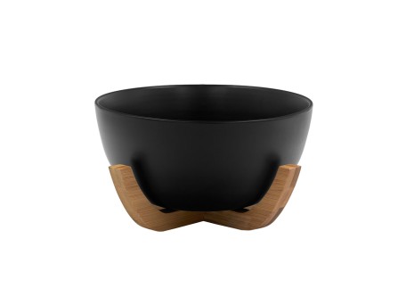 CURVE ΜΠΩΛ ΣΕΡΒΙΡΙΣΜΑΤΟΣ 23x23x13cm ΠΟΡΣΕΛΑΝΗ ΜΑΥΡΟ ΦΥΣΙΚΟ BAMBOO