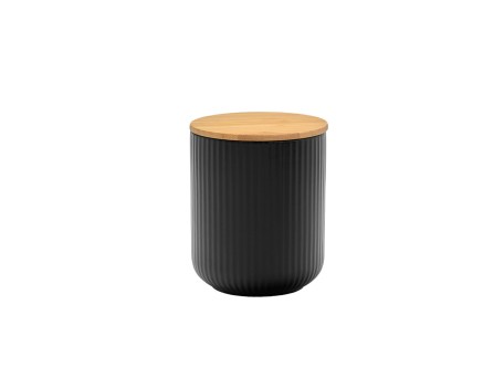 RIPPLE ΔΟΧΕΙΟ ΑΠΟΘΗΚΕΥΣΗΣ ΜΕ ΚΑΠΑΚΙ 10x10x12cm ΠΟΡΣΕΛΑΝΗ ΜΑΥΡΟ ΦΥΣΙΚΟ BAMBOO