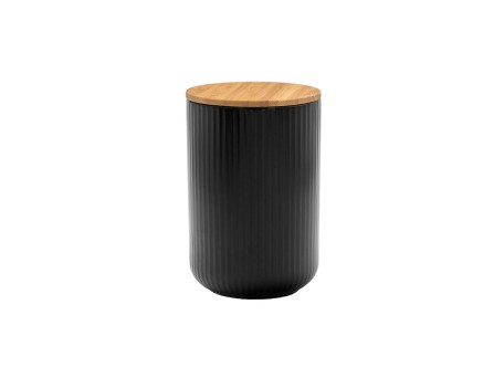 RIPPLE ΔΟΧΕΙΟ ΑΠΟΘΗΚΕΥΣΗΣ ΜΕ ΚΑΠΑΚΙ 10x10x15cm ΠΟΡΣΕΛΑΝΗ ΜΑΥΡΟ ΦΥΣΙΚΟ BAMBOO
