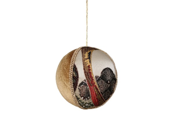 HARRODS BROCADE ΧΡΙΣΤΟΥΓΕΝΝΙΑΤΙΚΗ ΜΠΑΛΑ 10x10x10cm FOAM ΠΟΛΥΧΡΩΜΟ ΥΦΑΣΜΑ