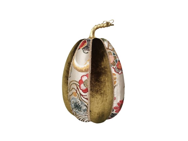PUMPKIN BROCADE L ΧΡΙΣΤΟΥΓΕΝΝΙΑΤΙΚΟ ΔΙΑΚΟΣΜΗΤΙΚΟ ΚΟΛΟΚΥΘΑ 18x18x31cm FOAM ΠΟΛΥΧΡΩΜΟ ΥΦΑΣΜΑ