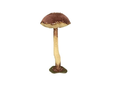 AGARICUS BROCADE S ΧΡΙΣΤΟΥΓΕΝΝΙΑΤΙΚΟ ΔΙΑΚΟΣΜΗΤΙΚΟ ΜΑΝΙΤΑΡΙ 23x23x51cm FOAM ΚΑΦΕ ΒΕΛΟΥΔΟ