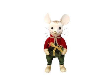 ROYAL MOUSE MAN ΧΡΙΣΤΟΥΓΕΝΝΙΑΤΙΚΟ ΣΤΟΛΙΔΙ ΠΟΝΤΙΚΙ 10x14x26cm FOAM ΠΟΛΥΧΡΩΜΟ ΒΕΛΟΥΔΟ