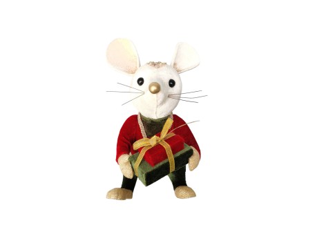 ROYAL MOUSE MAN ΧΡΙΣΤΟΥΓΕΝΝΙΑΤΙΚΟ ΣΤΟΛΙΔΙ ΠΟΝΤΙΚΙ 13x12x19cm FOAM ΠΟΛΥΧΡΩΜΟ ΒΕΛΟΥΔΟ