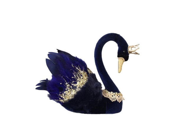 SWAN ΧΡΙΣΤΟΥΓΕΝΝΙΑΤΙΚΟ ΔΙΑΚΟΣΜΗΤΙΚΟ ΚΥΚΝΟΣ 29x22x29cm FOAM ΜΠΛΕ ΒΕΛΟΥΔΟ