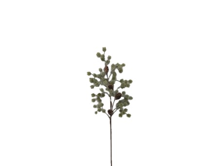 XMAS BRANCH ΧΡΙΣΤΟΥΓΕΝΝΙΑΤΙΚΟ ΚΛΑΔΙ 56cm PVC ΠΡΑΣΙΝΟ ΚΟΥΚΟΥΝΑΡΙ