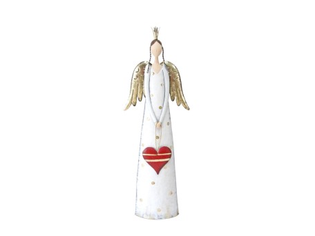 ANGEL BEAUTY ΧΡΙΣΤΟΥΓΕΝΝΙΑΤΙΚΟ ΔΙΑΚΟΣΜΗΤΙΚΟ ΑΓΓΕΛΟΣ 26x11x80cm ΜΕΤΑΛΛΟ ΛΕΥΚΟ ΧΡΥΣΟ ΚΟΚΚΙΝΟ