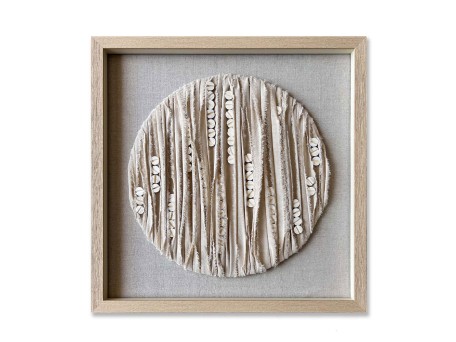 PURE NATURE ΠΙΝΑΚΑΣ ΔΙΑΚΟΣΜΗΣΗΣ 60x60x4cm ΥΦΑΣΜΑ ΜΠΕΖ ΓΥΑΛΙ ΦΥΣΙΚΟ
