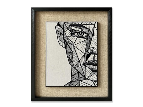 OPTICAN GEOMETRY ΠΙΝΑΚΑΣ ΔΙΑΚΟΣΜΗΣΗΣ 60x70x4cm ΧΑΡΤΙ ΛΕΥΚΟ ΜΑΥΡΟ ΜΠΕΖ ΓΥΑΛΙ ΜΑΥΡΟ