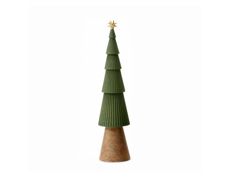 GREEN TREE L ΧΡΙΣΤΟΥΓΕΝΝΙΑΤΙΚΟ ΔΙΑΚΟΣΜΗΤΙΚΟ ΔΕΝΤΡΟ 13x13x55cm POLYRESIN ΠΡΑΣΙΝΟ ΚΑΦΕ ΧΡΥΣΟ