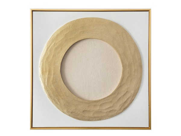 AMBITIUS ΠΙΝΑΚΑΣ ΔΙΑΚΟΣΜΗΣΗΣ 80x80x5cm ΚΑΜΒΑΣ ΧΡΥΣΟ ΛΕΥΚΟ ΞΥΛΟ ΧΡΥΣΟ