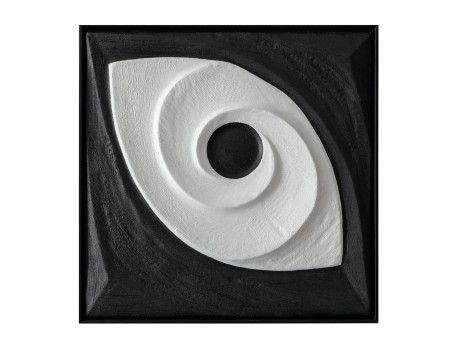 VISION ΠΙΝΑΚΑΣ ΔΙΑΚΟΣΜΗΣΗΣ 60x60x5cm ΚΑΜΒΑΣ ΜΑΥΡΟ ΛΕΥΚΟ ΞΥΛΟ ΜΑΥΡΟ