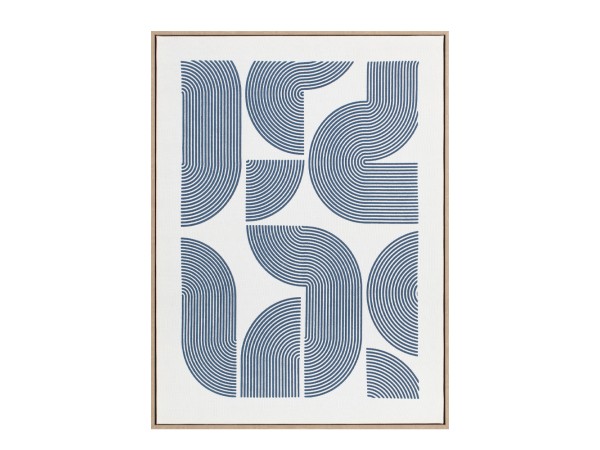 AZURE HEAVEN ΠΙΝΑΚΑΣ ΔΙΑΚΟΣΜΗΣΗΣ 60x80x5cm ΚΑΜΒΑΣ ΛΕΥΚΟ ΜΠΛΕ ΣΚΟΥΡΟ ΞΥΛΟ ΦΥΣΙΚΟ