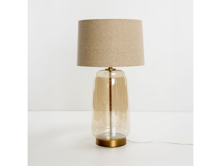 BEXLEY ΦΩΤΙΣΤΙΚΟ ΕΠΙΤΡΑΠΕΖΙΟ 43x43x79cm ΓΥΑΛΙ ΜΕΛΙ ΧΡΥΣΟ ΛΙΝΟ ΜΠΕΖ