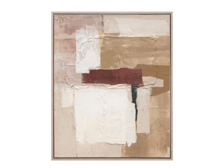 EMBRACE THE HAPPINESS ΠΙΝΑΚΑΣ ΔΙΑΚΟΣΜΗΣΗΣ 80x100x5cm ΚΑΜΒΑΣ ΜΠΕΖ TERRACOTTA ΞΥΛΟ ΦΥΣΙΚΟ