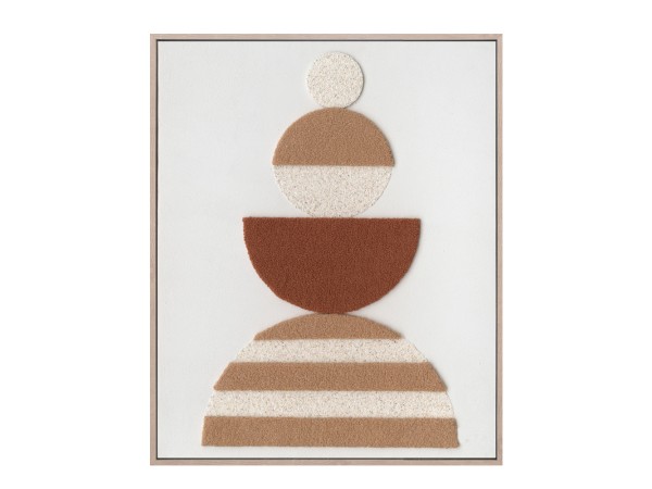 BOHO BALANCE ΠΙΝΑΚΑΣ ΔΙΑΚΟΣΜΗΣΗΣ 80x100x5cm ΚΑΜΒΑΣ TERRACOTTA ΜΠΕΖ ΞΥΛΟ ΦΥΣΙΚΟ