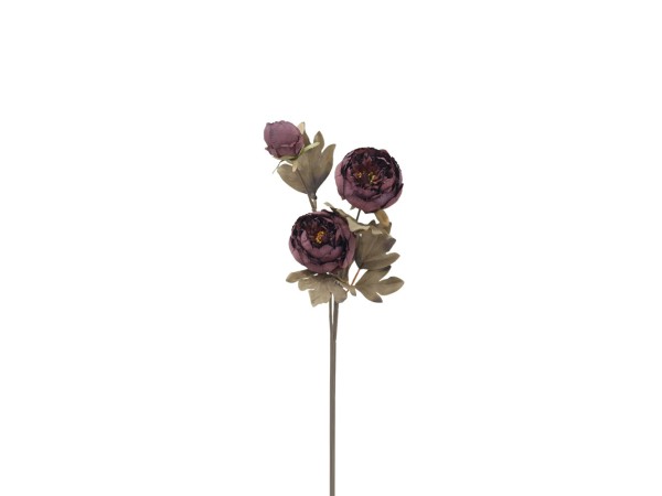 PEONY ΛΟΥΛΟΥΔΙ ΤΕΧΝΗΤΟ 65cm ΥΦΑΣΜΑ ΜΩΒ ΠΡΑΣΙΝΟ PVC