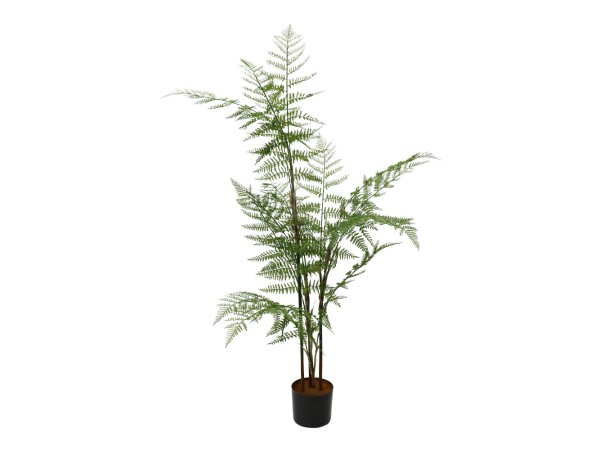 HERICIUM FERN ΔΕΝΤΡΟ ΤΕΧΝΗΤΟ ΣΕ ΓΛΑΣΤΡΑ 130cm PVC ΠΡΑΣΙΝΟ ΜΑΥΡΟ ΤΣΙΜΕΝΤΟ