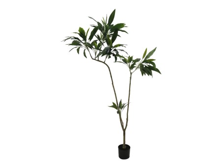 THIN IRON ΤΕΧΝΗΤΟ ΦΥΤΟ ΣΕ ΓΛΑΣΤΡΑ 180cm PVC ΠΡΑΣΙΝΟ ΜΑΥΡΟ ΤΣΙΜΕΝΤΟ