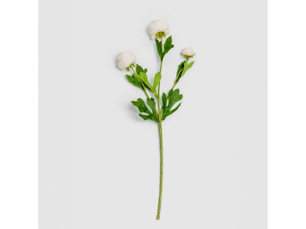 RANUNCULUS ΛΟΥΛΟΥΔΙ ΤΕΧΝΗΤΟ 42cm POLYESTER ΛΕΥΚΟ ΠΡΑΣΙΝΟ