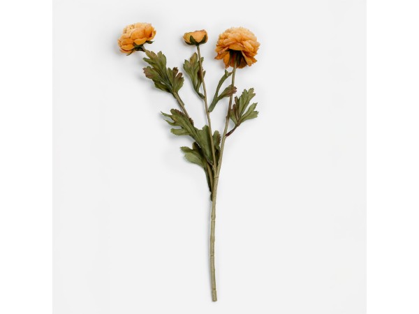 GRACEFUL RANUNCULUS ΛΟΥΛΟΥΔΙ ΤΕΧΝΗΤΟ 52cm POLYESTER ΠΟΡΤΟΚΑΛΙ ΠΡΑΣΙΝΟ