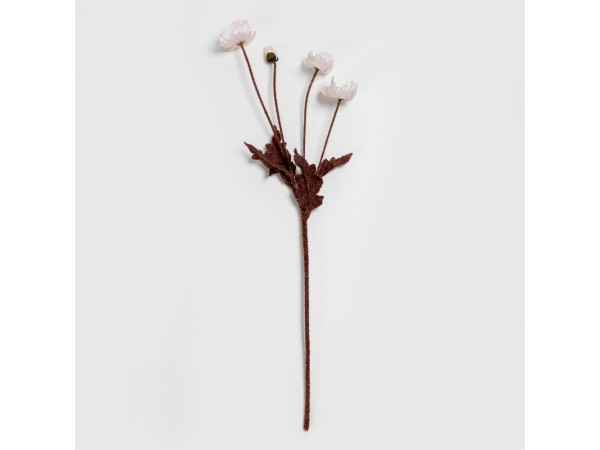 POPPY ΛΟΥΛΟΥΔΙ ΤΕΧΝΗΤΟ 60cm POLYESTER ΛΕΥΚΟ ΡΟΖ ΠΡΑΣΙΝΟ