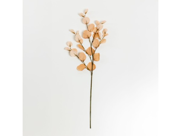 FRANCE EUCALYPTUS ΚΛΑΔΙ ΤΕΧΝΗΤΟ 90cm POLYESTER ΜΠΕΖ ΚΑΦΕ