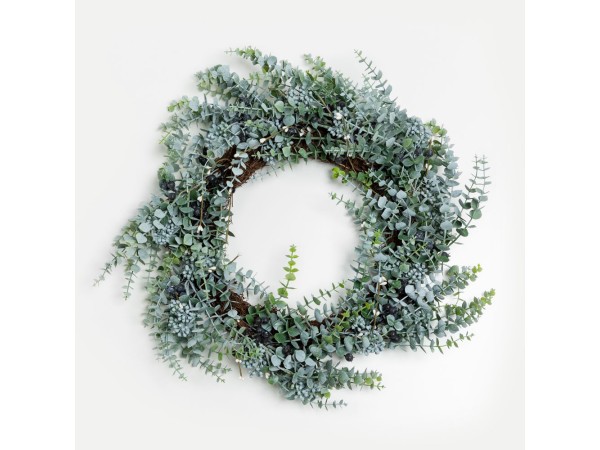 EUCALYPTUS 48 ΣΤΕΦΑΝΙ ΔΙΑΚΟΣΜΗΣΗΣ 48x48cm PVC ΠΡΑΣΙΝΟ