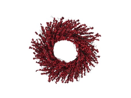 RED BERRY 60 ΧΡΙΣΤΟΥΓΕΝΝΙΑΤΙΚΟ ΣΤΕΦΑΝΙ ΜΕ ΓΚΙ 60x60cm POLYFOAM ΚΟΚΚΙΝΟ PVC