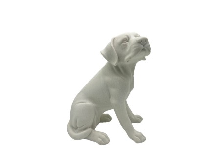 BORIS ΔΙΑΚΟΣΜΗΤΙΚΟ ΣΚΥΛΟΣ 24x18x29cm POLYRESIN ΛΕΥΚΟ